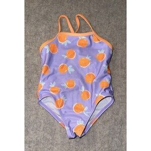 Wonder Nation Girls Size 2T One Piece Swimsuit Purple Oranges